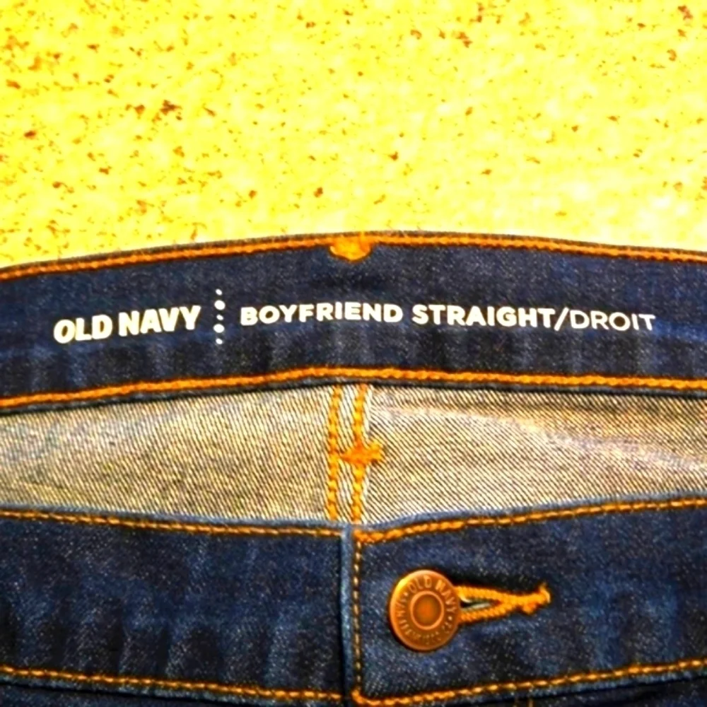 Old Navy Boyfriend Straight/Droit Blue Jeans Stretch Cotton Blend Women Size 18R
